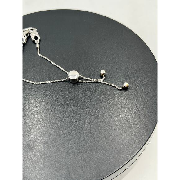 Zales Sterling Silver 925 Infinity Link Diamond Accent Adjustable Bolo Bracelet - Picture 4 of 7